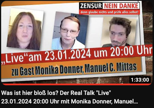 Was ist hier bloß los? Der Real Talk 23.01.2024 mit Monika Donner, Manuel Mittas und Thorsten ZND